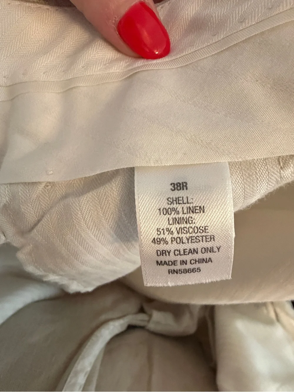 John W. Nordstrom 100% Linen Pants in Light Beige- Men Size 38R x 35- EUC!